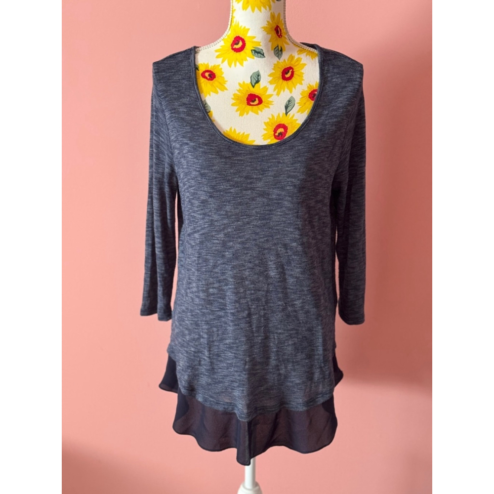 Women's Casual Couture Top, Size L, Navy